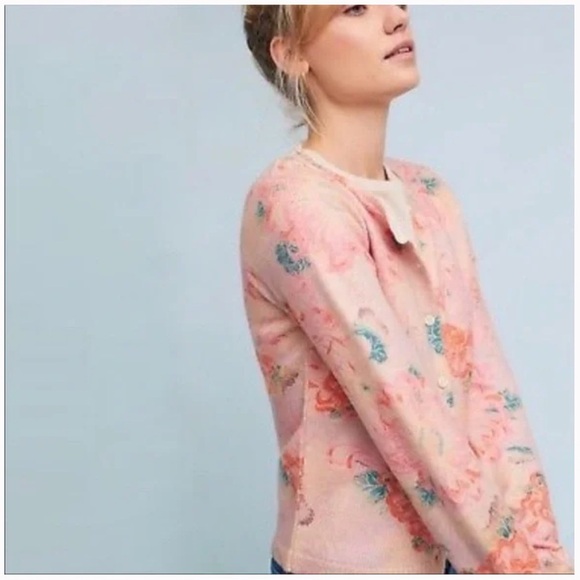 Anthropologie Postmark Devon Floral Printed Cardigan - Picture 5 of 14